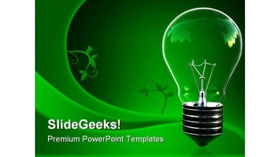 Green Light Eco Bulb Environment PowerPoint Themes And PowerPoint Slides 0511