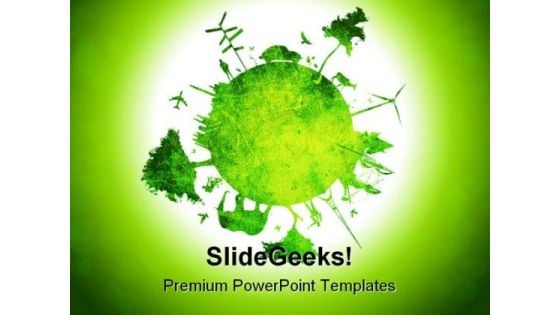 Green Planet Environment PowerPoint Template 0810