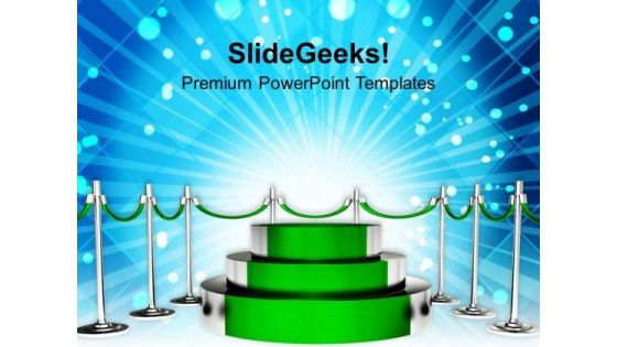 Green Podium For Winner Competition PowerPoint Templates Ppt Backgrounds For Slides 0113