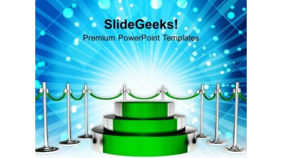 Green Podium For Winner Competition PowerPoint Templates Ppt Backgrounds For Slides 0113