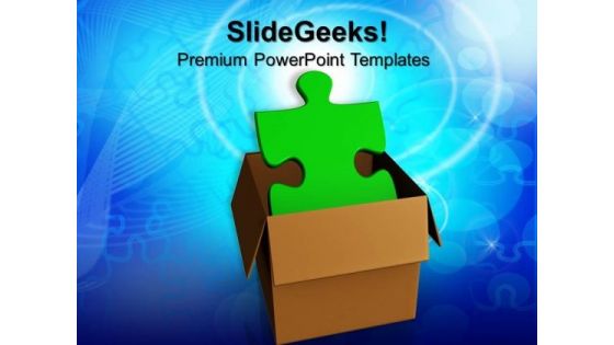 Green Puzzle In Carton Box Shapes PowerPoint Templates And PowerPoint Themes 0812