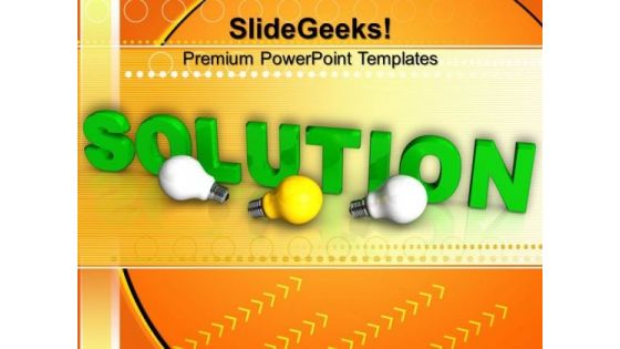 Green Solution With Light Bulbs PowerPoint Templates And PowerPoint Themes 1012 Green Solution With Light Bulbs PowerPoint Templates And PowerPoint Themes 1012