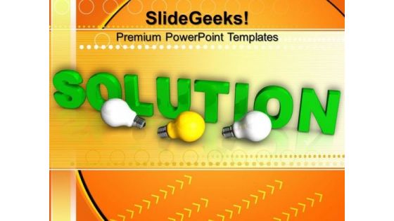 Green Solution With Light Bulbs PowerPoint Templates And PowerPoint Themes 1012