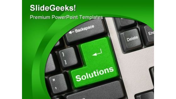 Green Solutions Key Computer PowerPoint Templates And PowerPoint Backgrounds 0711