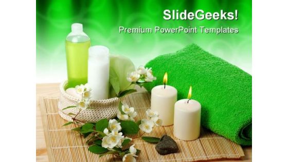 Green Spa Beauty PowerPoint Themes And PowerPoint Slides 0311