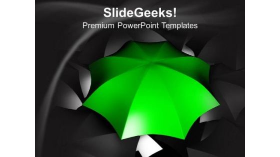 Green Umbrella Odd One Out PowerPoint Templates And PowerPoint Themes 1012