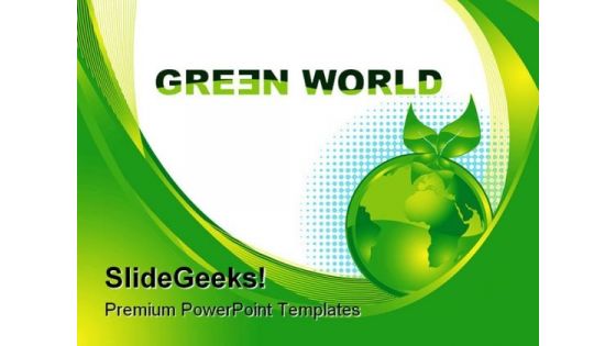 Green World Enviroment PowerPoint Template 0910