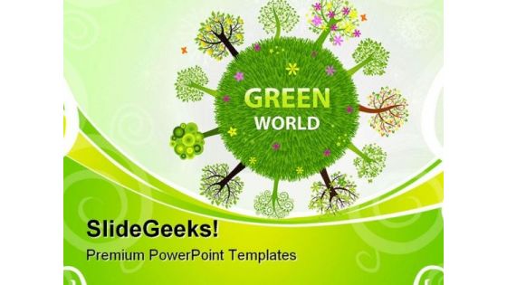 Green World Globe PowerPoint Templates And PowerPoint Backgrounds 0411 Green World Globe PowerPoint Templates And PowerPoint Backgrounds 0411