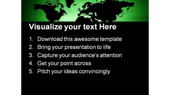 Green World Map Global PowerPoint Templates And PowerPoint Backgrounds 0211