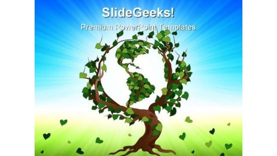Green World Tree Earth PowerPoint Templates And PowerPoint Backgrounds 0511