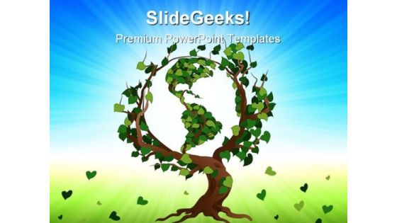 Green World Tree Earth PowerPoint Templates And PowerPoint Backgrounds 0511