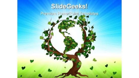 Green World Tree Earth PowerPoint Themes And PowerPoint Slides 0511