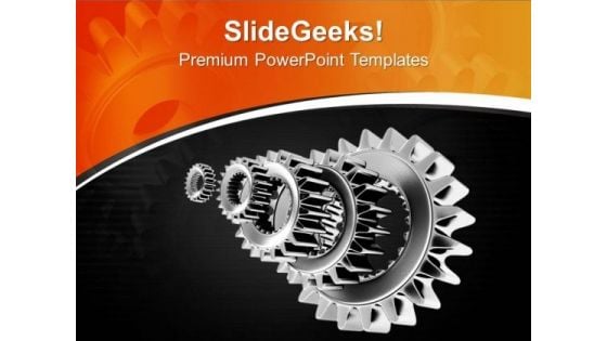 Grey Metal Industrial Gears PowerPoint Templates Ppt Backgrounds For Slides 0713