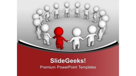 Grey Teamwork With Red Leader PowerPoint Templates Ppt Backgrounds For Slides 0713