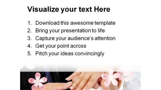Groom Wears Ring Bride Wedding PowerPoint Themes And PowerPoint Slides 0411