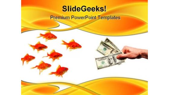 Group And Goldfish Business PowerPoint Background And Template 1210