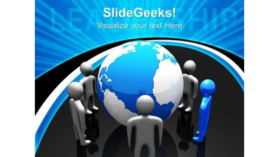 Group Of People Standing Around Globe PowerPoint Templates And PowerPoint Themes 0912