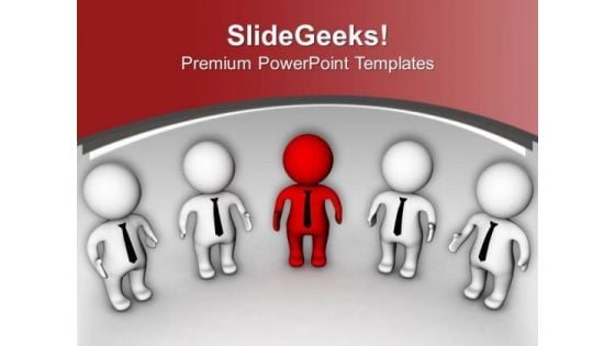 Group Of People With Leader PowerPoint Templates Ppt Backgrounds For Slides 0713