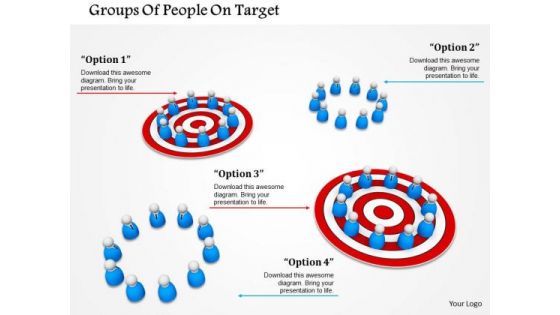 Groups Of People On Target PowerPoint Templates