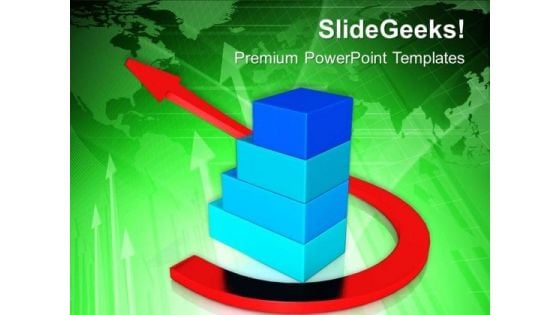 Growing Bar Graph Financial Business Strategy PowerPoint Templates Ppt Backgrounds For Slides 0313