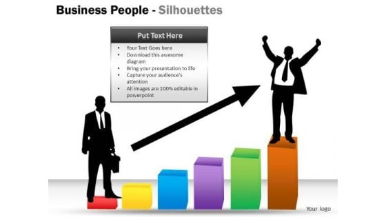 Growth Business People Silhouettes PowerPoint Slides And Ppt Diagram Templates