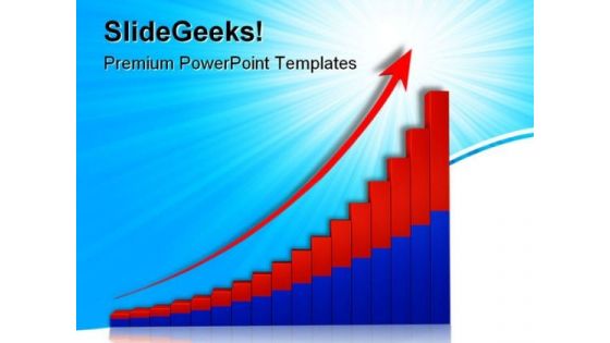 Growth Graph With Arrow Business PowerPoint Themes And PowerPoint Slides 0611