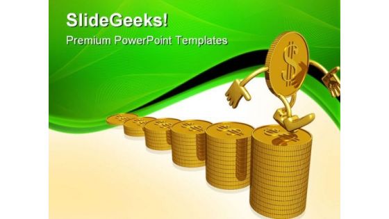 Growth Of Dollar Finance PowerPoint Templates And PowerPoint Backgrounds 0411