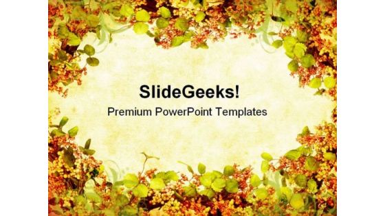 Grunge Floral Wreath Background PowerPoint Themes And PowerPoint Slides 0611