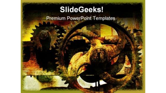Grunge Gears Industrial PowerPoint Themes And PowerPoint Slides 0611