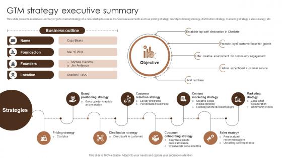 GTM Strategy Executive Summary Coffee Bar Go To Market Strategy GTM SS V GTM Strategy Executive Summary Coffee Bar Go To Market Strategy GTM SS V
