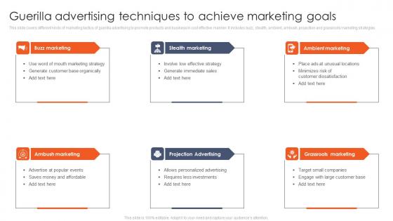 Guerilla Advertising Techniques To Achieve Marketing Goals Sample Pdf