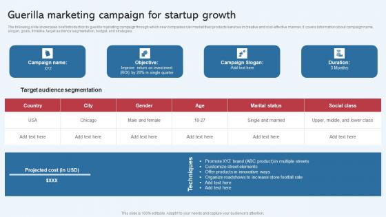 Guerilla Marketing Campaign For Startup Growth Effective Startup Promotion Plan Sample Pdf Guerilla Marketing Campaign For Startup Growth Effective Startup Promotion Plan Sample Pdf