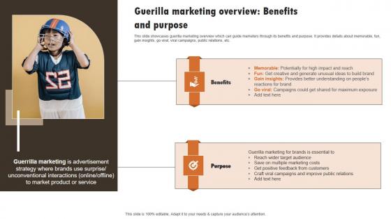 Guerilla Marketing Overview Benefits And Purpose Experiential Marketing Technique Summary PDF