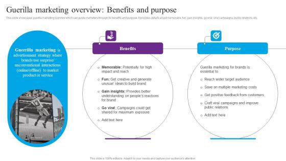 Guerilla Marketing Overview Centric Marketing To Enhance Brand Connections Brochure Pdf