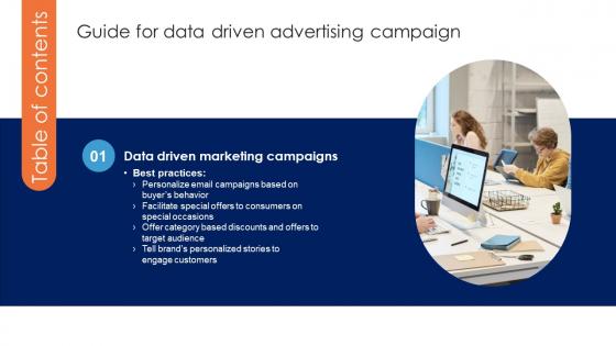 Guide For Data Driven Advertising Campaign Table Of Contents Sample Pdf