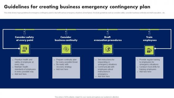 Guidelines For Creating Business Emergency Contingency Plan Portrait Pdf