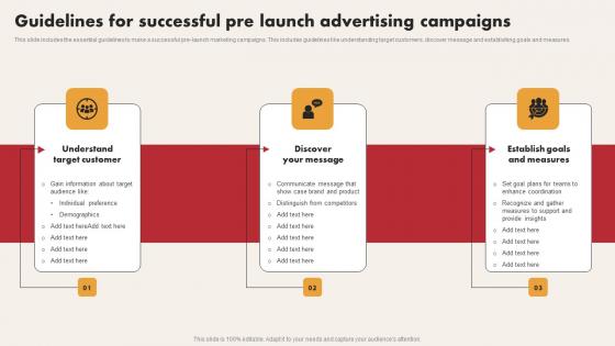 Guidelines For Successful Pre Launch Advertising Campaigns Graphics Pdf