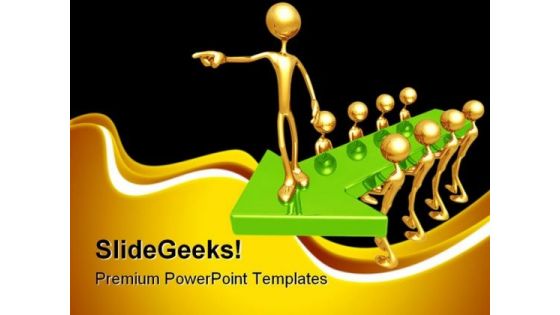 Guiding Arrow Leader Leadership PowerPoint Themes And PowerPoint Slides 0611