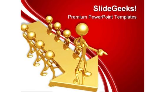 Guiding Arrow Leader Leadership PowerPoint Themes And PowerPoint Slides 0711