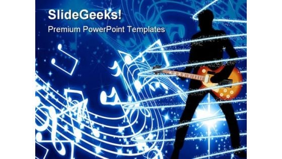 Guitar Music PowerPoint Template 0610