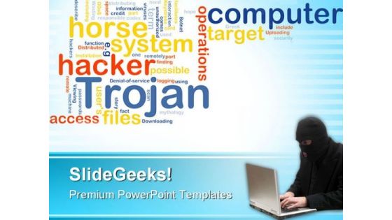 Hacker Trojan Security PowerPoint Templates And PowerPoint Backgrounds 0811