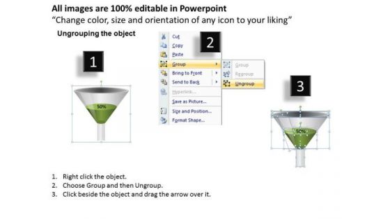 Half Full Funnel Diagram PowerPoint Templates