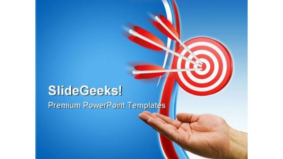 Hand And Arrow Target Business PowerPoint Themes And PowerPoint Slides 0811