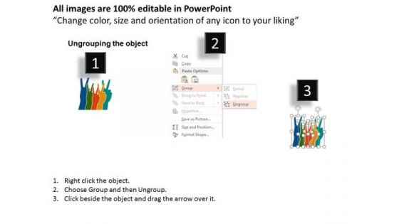 Hand Gestures Icons For Success PowerPoint Template