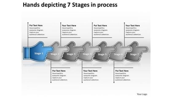 Hand Illustration 2 Stages Manufacturing Flow Charts PowerPoint Slides