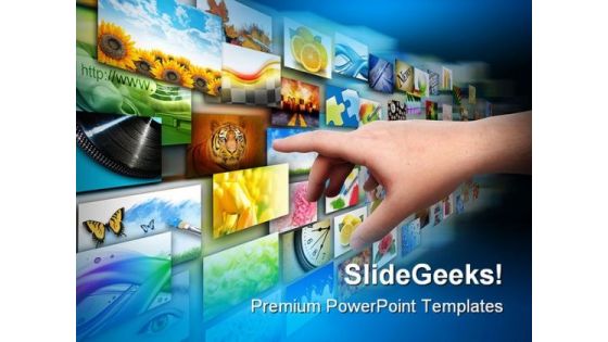 Hand On Media Technology PowerPoint Templates And PowerPoint Backgrounds 0611
