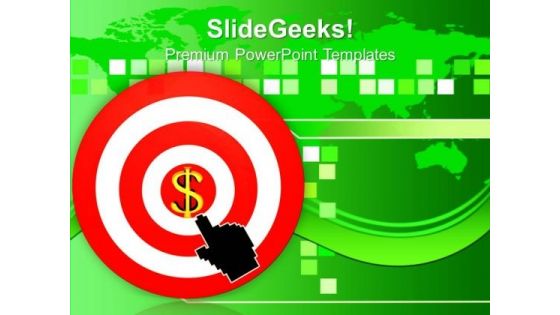 Hand Pointing Target Dollar Sign PowerPoint Templates Ppt Backgrounds For Slides 0213