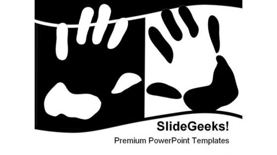 Hand Print People PowerPoint Template 0810