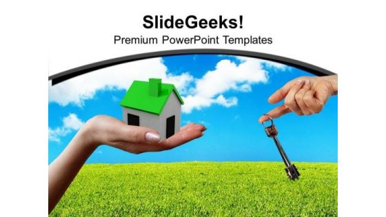 Handing Over House Keys Real Estate PowerPoint Templates Ppt Backgrounds For Slides 1212