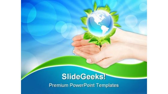 Hands And Earth Environment PowerPoint Templates And PowerPoint Backgrounds 0311